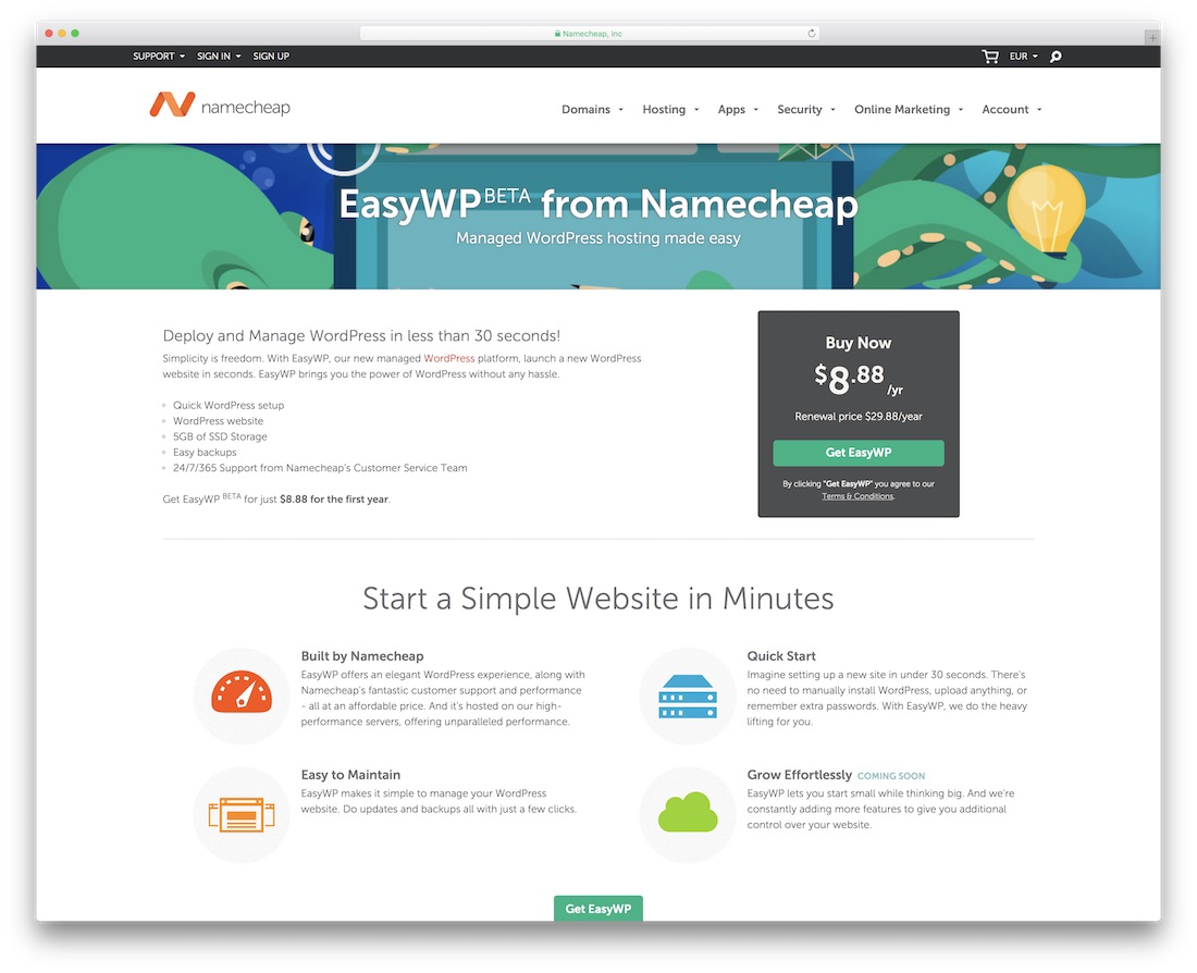 namecheap cheap hosting for wordpress