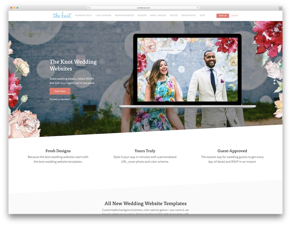 the knot wedding website builder