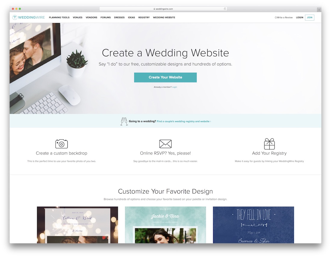 weddingwire wedding website builder